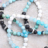 Hemimorphite luxury beaded bracelet with lava