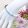 Hemimorphite luxury beaded bracelet with lava