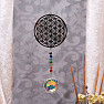 Flower of Life Chakra Feng Shui Window Curtain Made of Metal and Rainbow Crystal