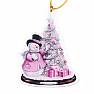 Christmas decoration Tree with snowman Pink