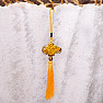 Feng Shui protective orange curtain with traditional knot