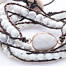 Howlit white with cut glass beads bracelet extra wrap