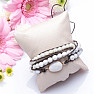 Howlit white with cut glass beads bracelet extra wrap