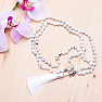 Magnesite (Howlite white) necklace with tassel