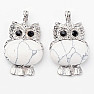 Howlit white sparkling fashion pendant in the form of an owl