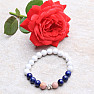 Howlite, lapis lazuli and rhodonite with flower bracelet RB Design 29