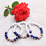 Howlite, lapis lazuli and rhodonite with flower bracelet RB Design 29