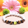 Howlite white with tiger&#39;s eye and ulexite men&#39;s bracelet RB Design 96