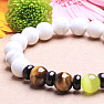 Howlite white with tiger&#39;s eye and ulexite men&#39;s bracelet RB Design 96