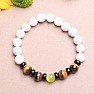 Howlite white with tiger&#39;s eye and ulexite men&#39;s bracelet RB Design 96