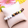 Howlite white with tiger&#39;s eye and ulexite men&#39;s bracelet RB Design 96