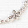 Howlit white bracelet with zircon cross