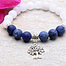 Jadeite white and sodalite bracelet with tree of life RB Design 51