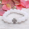 White jadeite with zircon four-leaf clover bracelet RB Design 32