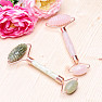 Jadeite massage roller for intense massage of rose gold color