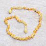 Amber beads round for children butter color