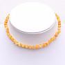 Amber beads round for children butter color