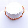 Flat amber beads for children, color cognac