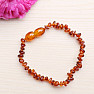 Amber beads bracelet for children color cognac