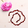 Amber beads flat for children color cherry