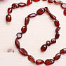 Amber beads flat for children color cherry