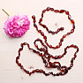 Amber beads flat for children color cherry