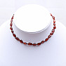 Amber beads flat for children color cherry