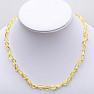 Amber necklace of polished lemon beans