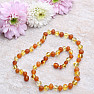 Amber necklace polished baroque in the color of lemon and cognac