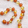 Amber necklace polished baroque in the color of lemon and cognac