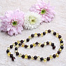 Amber necklace satin baroque in the color of lemon and cherry