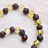 Amber necklace satin baroque in the color of lemon and cherry