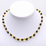 Amber necklace satin baroque in the color of lemon and cherry