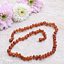 Amber necklace satin baroque in cognac color