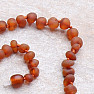 Amber necklace satin baroque in cognac color