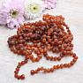 Amber necklace satin baroque in cognac color