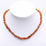 Amber necklace satin baroque in cognac color