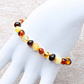 Amber natural bracelet large polished beads 4 colors