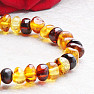 Natural amber bracelet with multicolor polished beads