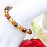 Natural amber bracelet with multicolor polished beads