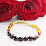 Amber natural bracelet Rainbow multicolor olive shape