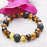 Amber bracelet with lava stones