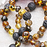 Amber bracelet with lava stones