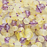 Lemon-colored amber beads with amethyst for children