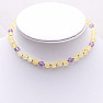 Lemon-colored amber beads with amethyst for children