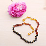 Amber round beads for children Rainbow multicolor extra