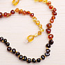 Amber round beads for children Rainbow multicolor extra