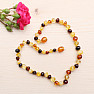 Amber round beads for children polished multicolor