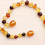 Amber round beads for children polished multicolor