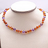 Amber beads for children baroque cognac color with amethyst